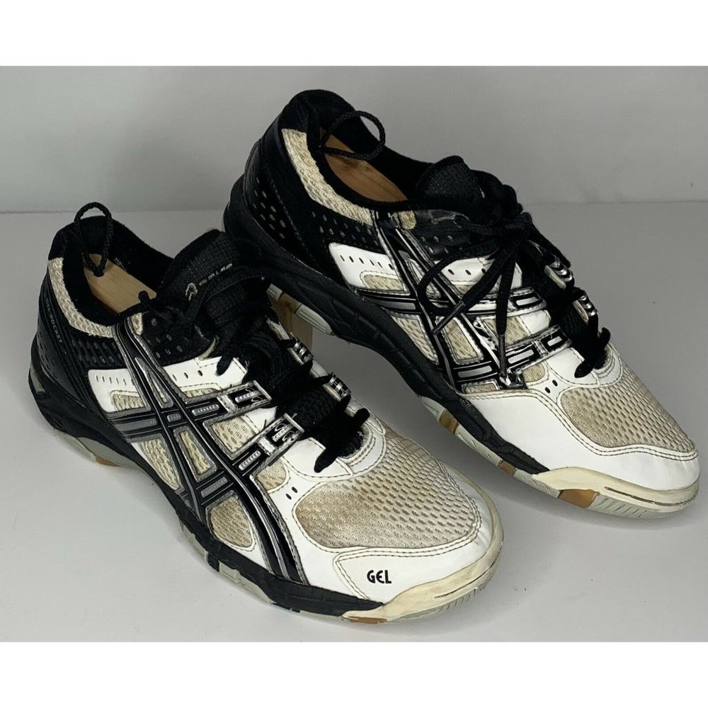 Asics Women's Gel Rocket B053Q White Black Running